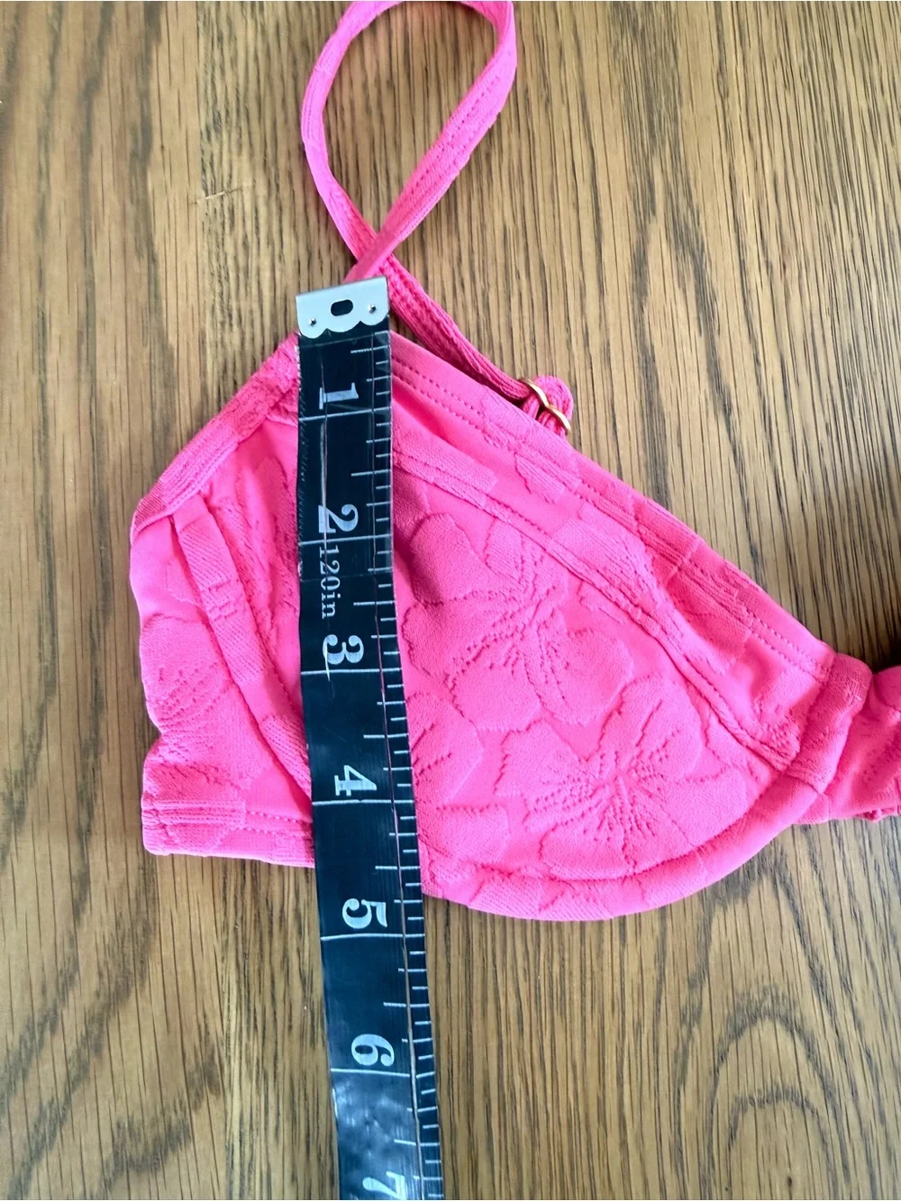 L*Space Missy Bikini Top Pink Textured Underwire Size S NWT